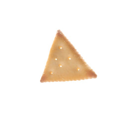 Crispy cracker isolated on white. Delicious snack