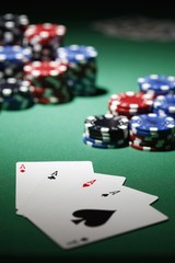 Four Aces and gambling chips