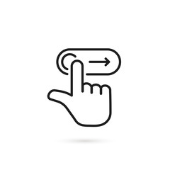 Obraz premium swipe right like thin line unlock icon