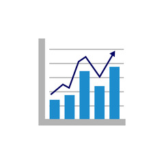 graphic and diagram icon vector symbol of statistic isolated illustration white background