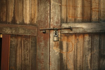 Latch on wooden door