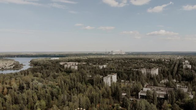 Chernobyl nuclear power plant Hotel Polesie  Soviet Union Abandoned city. Views of the city of Pripyat near the Chernobyl nuclear power plant