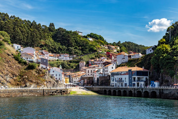 Fototapeta na wymiar Traditional fishing village in Cudillero. Asturias. The most beautiful turistic spots in Spain.