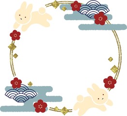 十五夜のフレームイラスト