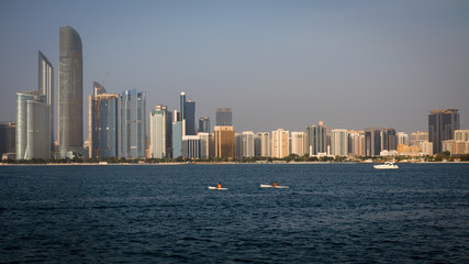 Obraz premium Sea view from Abu Dhabi, Capital city of UAE. Selective Focus on Subject.