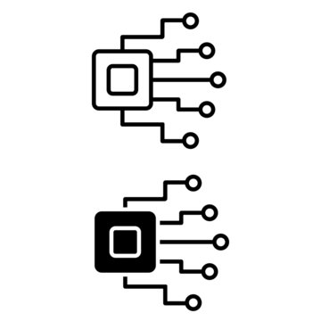 Embedded Device Vector Icon Set. CPU Illustration Sign Collection. Chip Illustration.