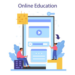 IT education online service or platform. Student write software