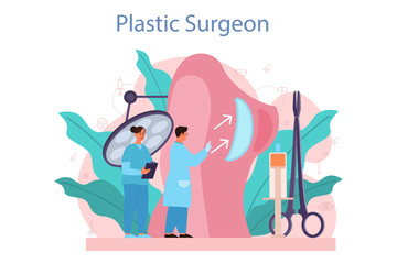 Plastic surgeon concept. Idea of body correction. Implant and