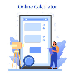 Geodesy science online service or platform. Land surveying