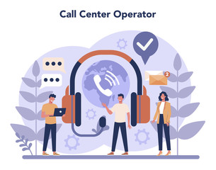 Call center or technical support concept. Idea of customer service.