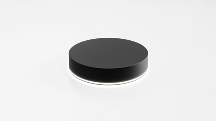 Piedistallo podio nero cilindrico con led