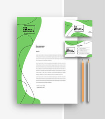 Business letterhead with business card templates design, Vector illustration.