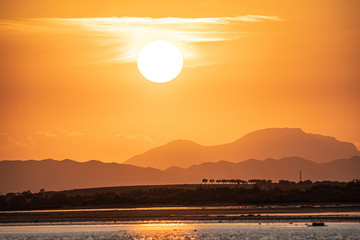 Panoramic view  at sunset in Hergla. Tunisia, North Africa