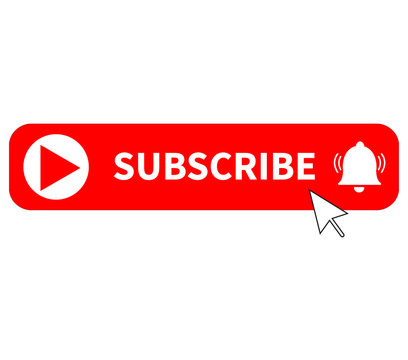 red button subscribe of channel on white background. subscribe button sign. subscribe button for social media symbol. subscribe to video channel, blog and newsletter. flat style