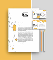 Naklejka premium Business letterhead with business card templates design, Vector illustration.