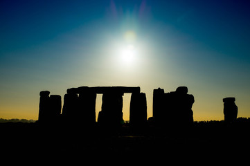 Stonehenge, prehistoric monument in Wiltshire photographed in December 2016