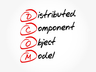 DCOM - Distributed Component Object Model acronym, technology concept background