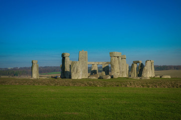 Stonehenge, prehistoric monument in Wiltshire photographed in December 2016