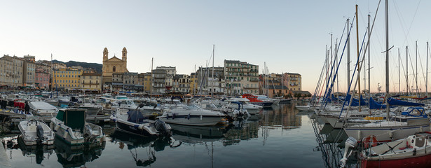 The old port city of Bastia on the french island of Corsica.