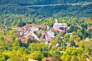 Mountain town of Vrbovsko green landscape view