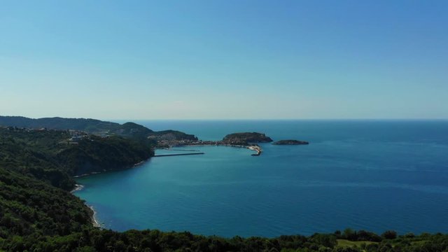 Turkey Bartın Amasra  sea ​​and forest Drone Shot 