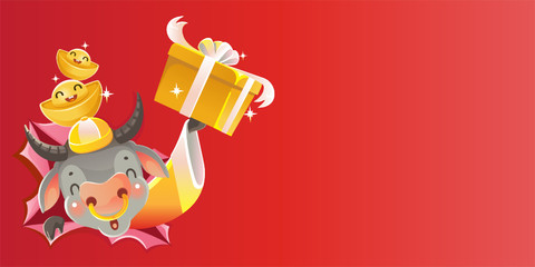 Chinese New Year 2021. New years background. Greeting cards. Banner for Chinese new year. Year of the ox. Space for text or letters. Buy and sell products. Gift voucher. New Year's time concept.