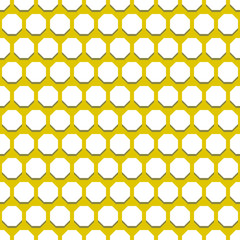 Geometric abstract vector octagonal volume yellow and white background. Geometric abstract ornament. Seamless modern pattern