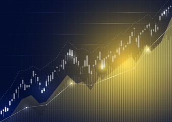 Financial stock market graph on stock market investment trading.