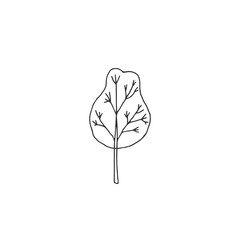 Vector hand drawn tree. Simple icon, isolated object.