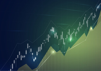 Financial stock market graph on stock market investment trading.