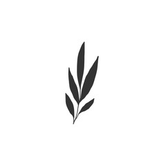 Vector simple floral icon. Hand drawn leaves.