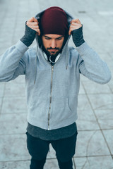 man preparing for jogging outdoor