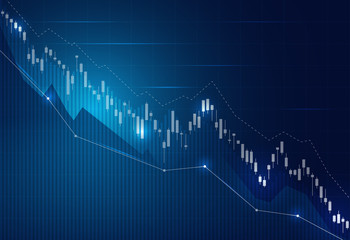 Financial stock market graph on stock market investment trading.