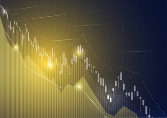 Financial stock market graph on stock market investment trading.