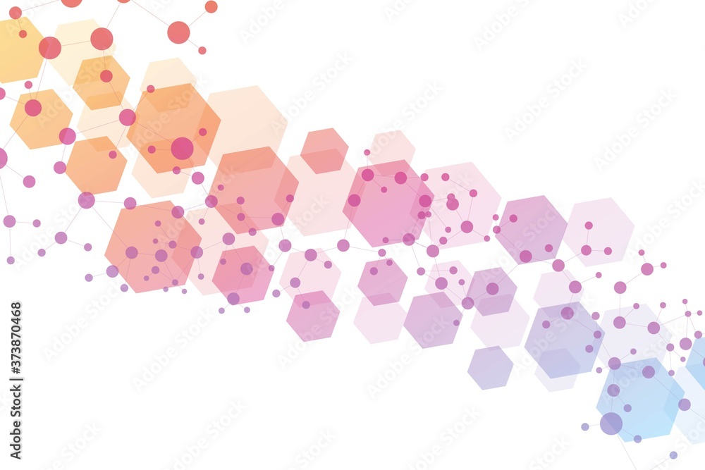 Poster modern futuristic background of the scientific hexagonal pattern. virtual abstract background with p
