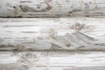 Close-up of a log wall for background. Beautiful light wood background. Close-up photos, selective focus.