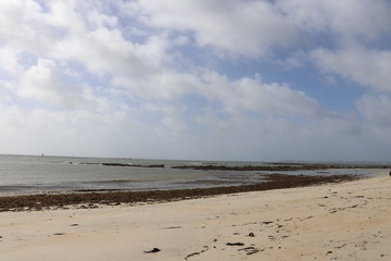 Vue de l'océan atlantique, ville de Larmor-Plage, département du Morbihan, région Bretagne, France