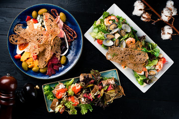 dinner in a Japanese restaurant set table