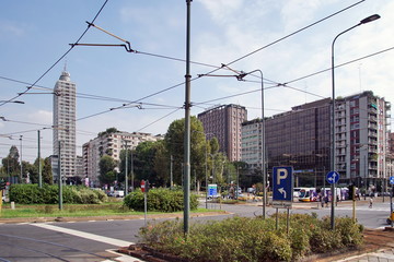 Fototapeta premium The Piazza della Repubblica square in Milan