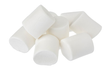 Marshmallow isolated on white background with clipping path and full depth of field