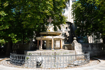 Fototapeta na wymiar St. Anna Square; St. Anna fountain, bowl fountain
