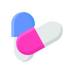 A couple of Capsules Medication Beautiful Colorful Graphic Vector