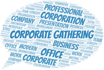 Corporate Gathering vector word cloud, made with text only.