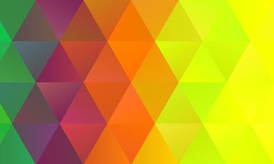 Fototapeta premium Yellow, green and red polygonal abstract background. Great illustration for your needs.