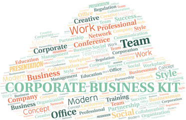 Obraz premium Corporate Business Kit vector word cloud, made with text only.