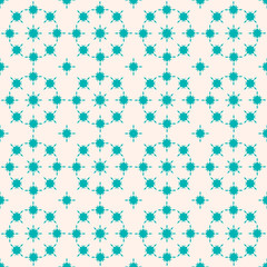 Oriental ornamental seamless pattern with symbolic lace turquoise ornaments ethnic elements on pinkish background. Print for fabric wallpaper tiles