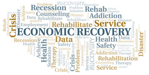 Economic Recovery vector word cloud, made with text only.