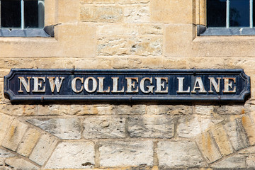 Obraz premium New College Lane in Oxford, UK