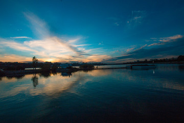 sunset over the river