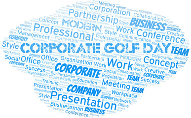 Fototapeta premium Corporate Golf Day vector word cloud, made with text only.